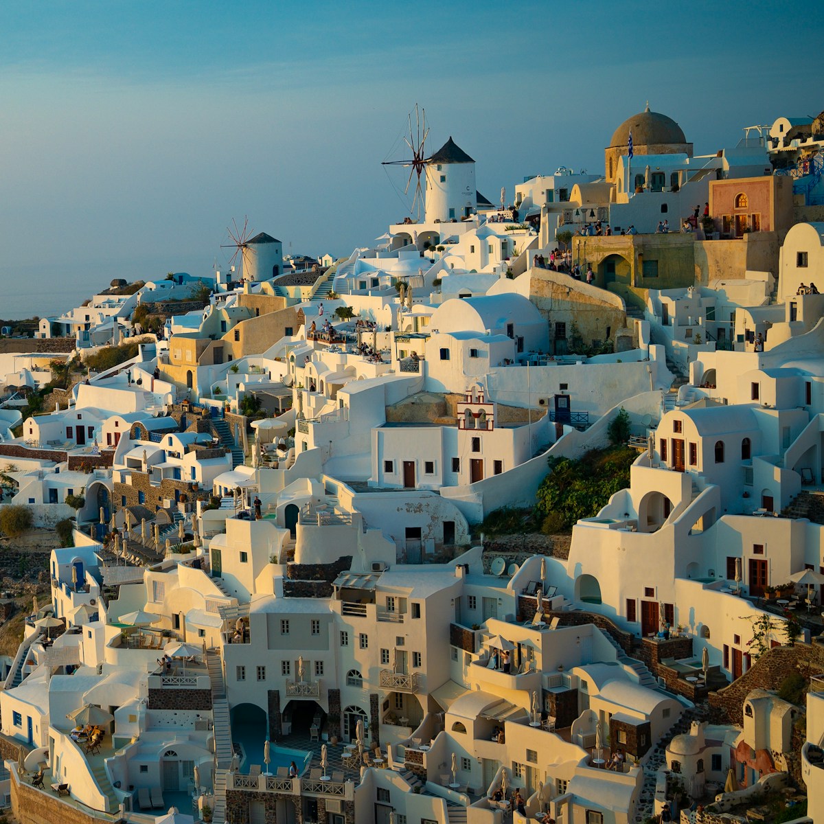 aerial photography of Santorini Greece