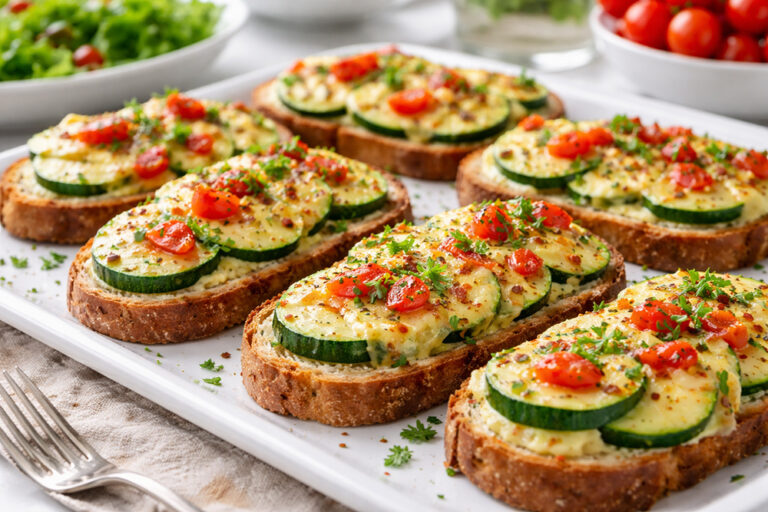 Zucchinitoast überbacken auf Geburtstagsbuffet