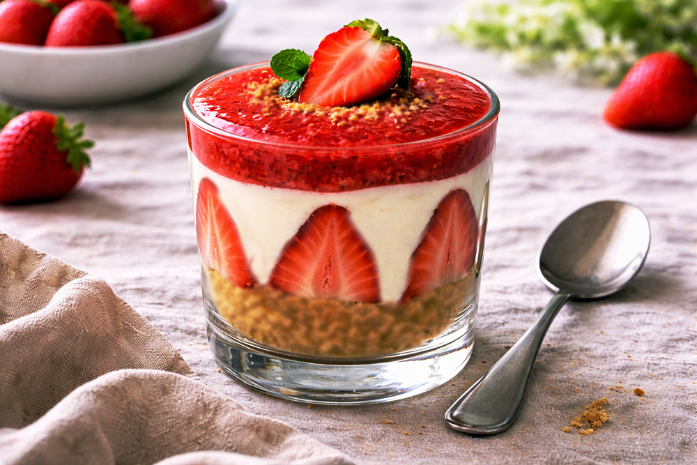 Leckere Sommerrezepte: Erdbeer-Quark Trifle
