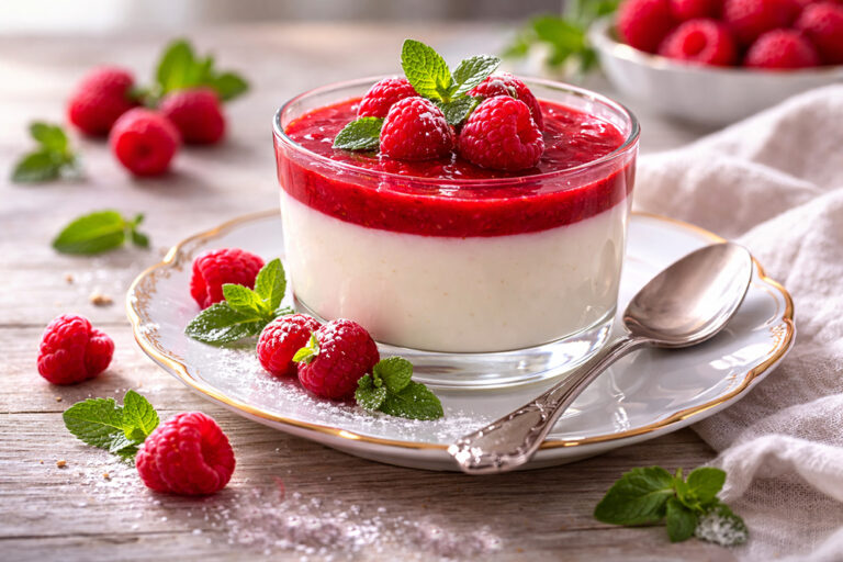 Dessert-Ideen für die Hochzeit: Himbeer Panna-Cotta