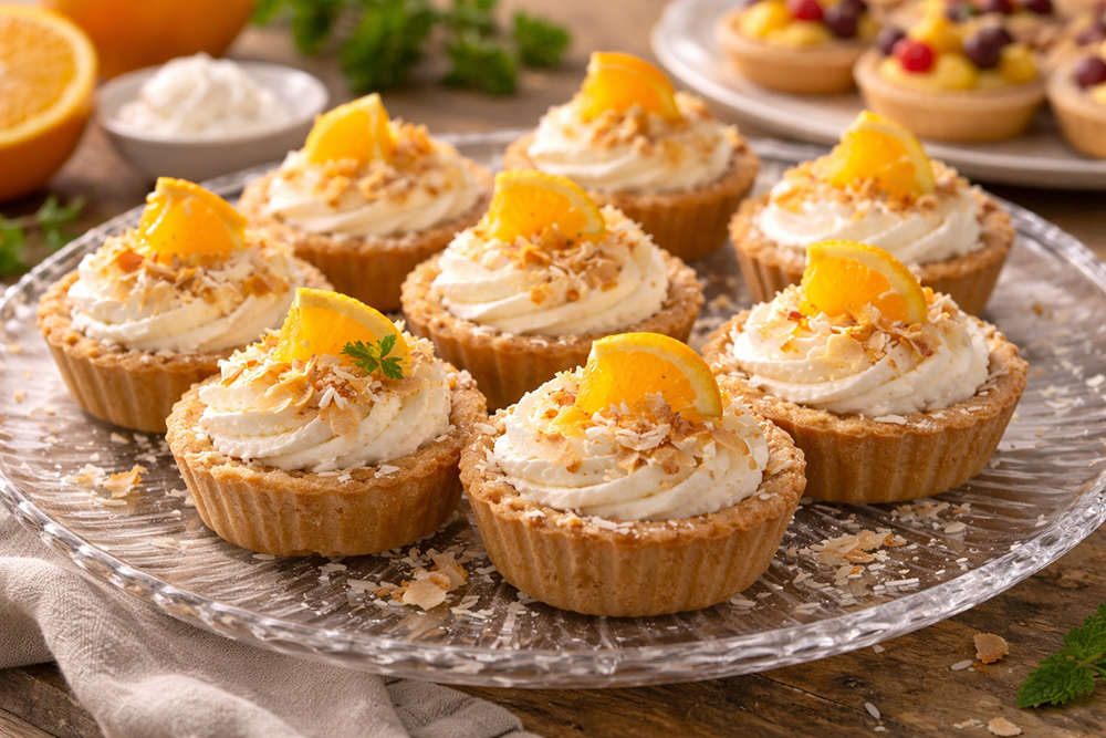 Dessert-Ideen für die Hochzeit: Kokos-Orangentörtchen
