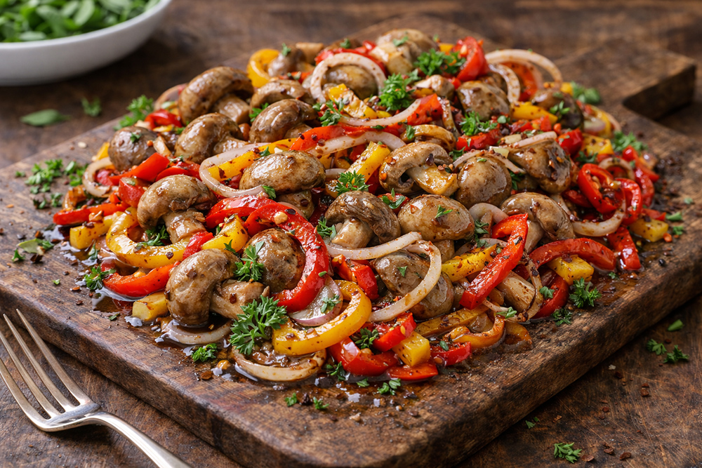 Pilzsalat mit Paprika