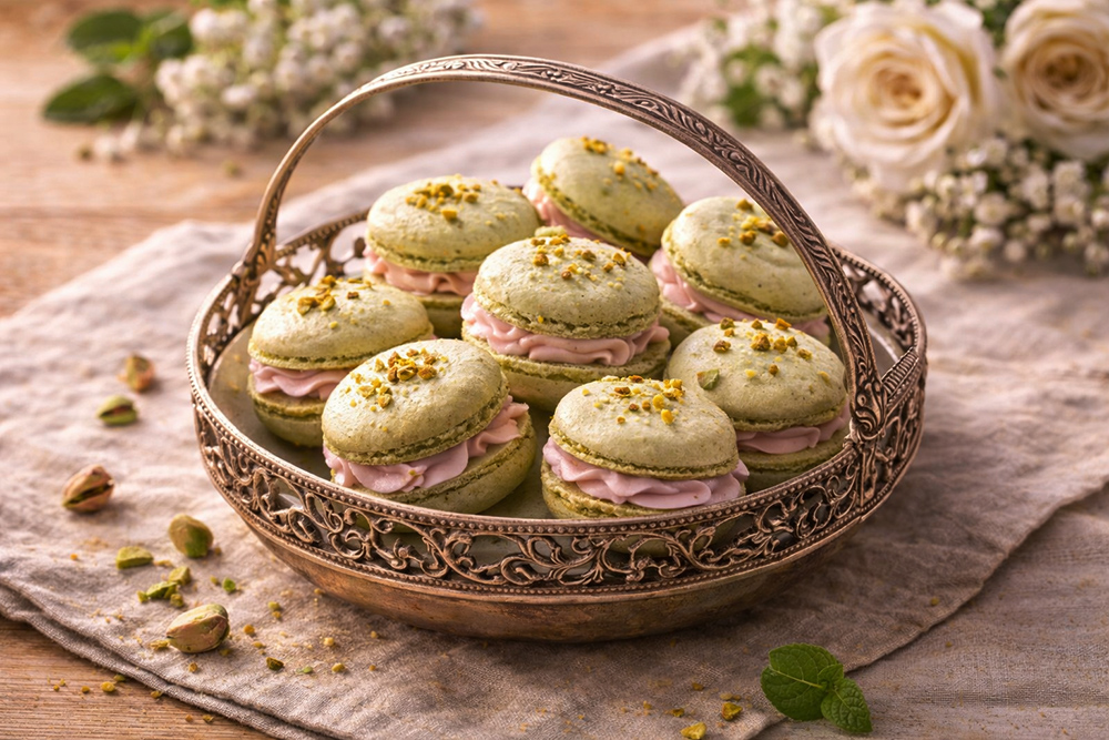 Dessert-Ideen für die Hochzeit: Pistazien-Macarons