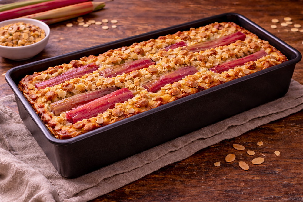 Kuchenrezepte_Streuselkuchen mit Rhabarber