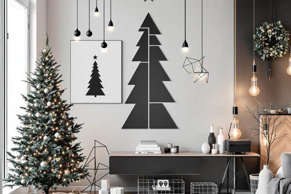 Weihnachtsdeko 2024 schwarz weiß
